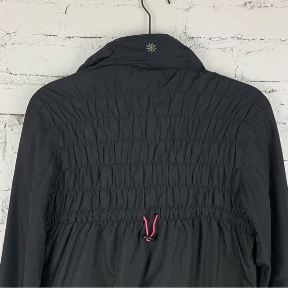 Athleta Black Shock Cord Smocked Anorak Long Jacket XS - Picture 10 of 12